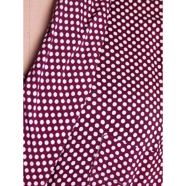 Vintage Unisex Rayon Robe Polka Dot Marvin-Tex 1940s Maroon M-L Women's,Men's Vintage,New Arrivals The Best Vintage Clothing