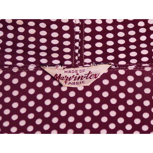 Vintage Unisex Rayon Robe Polka Dot Marvin-Tex 1940s Maroon M-L Women's,Men's Vintage,New Arrivals The Best Vintage Clothing