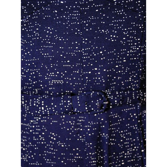 Vintage Blue Linen Day Dress Full Skirt 1950 38 Bust Cart2cart The Best Vintage Clothing