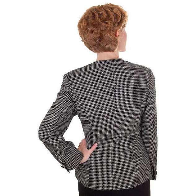 Vintage Ladies Herringbone Tweed Wool Peplum Blazer Guy Laroche 1980s Women's,New Arrivals Guy Laroche