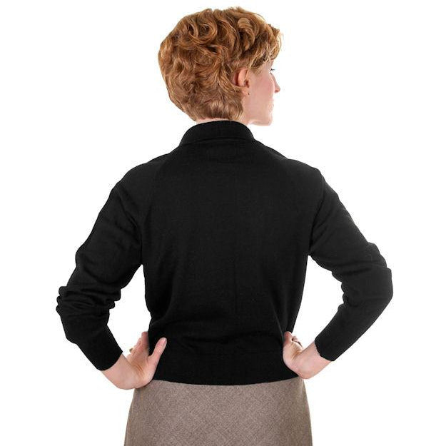 Vintage Ladies Wool Sweater Black Romana Italy Great Details 1950s Small Women's,New Arrivals The Best Vintage Clothing