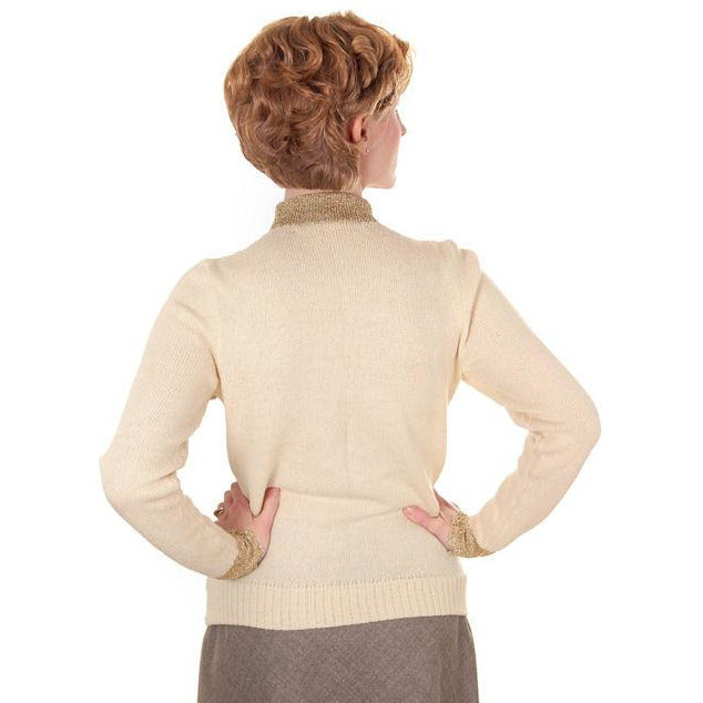 Vintage Silk Knit Sweater Metallic Gold Crochet Yoke Richard Assatly 1970s Small Women's,New Arrivals Richard Assatly