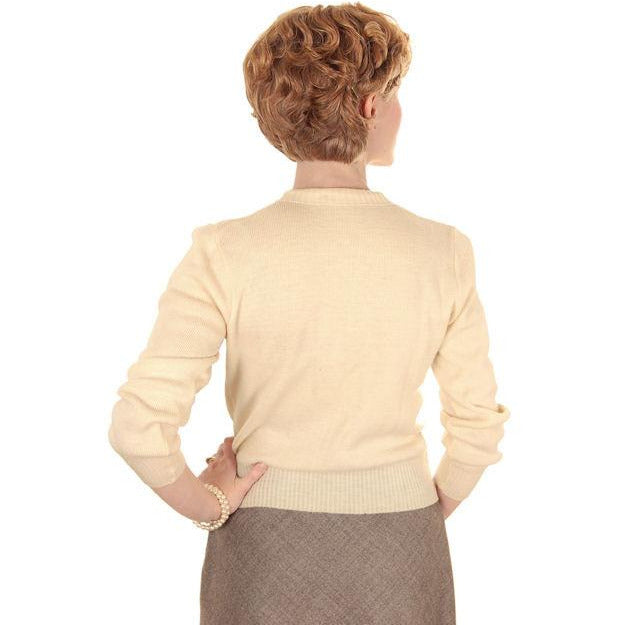 Vintage Sweater Wool Cardigan w/ Embellishment 1950s Small Women's,New Arrivals,On Sale The Best Vintage Clothing