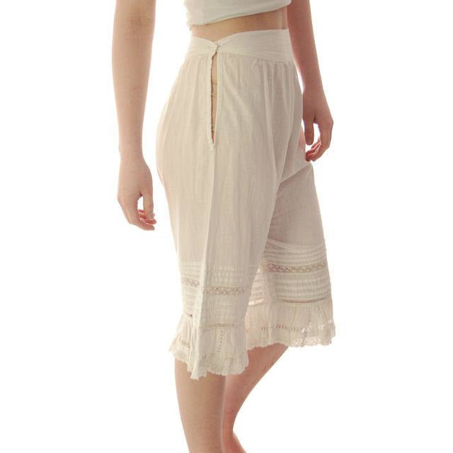 Vintage Antique Ladies Bloomers White Cotton Fancy 26" Waist Small Women's,New Arrivals The Best Vintage Clothing