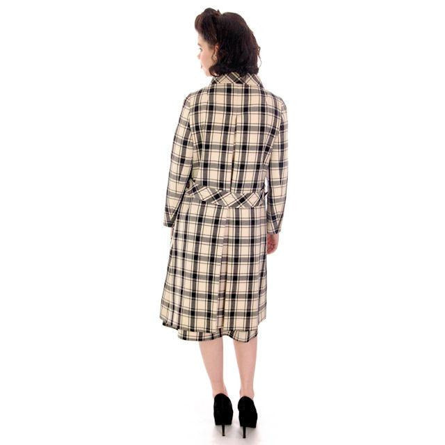 Vintage Suit Sybil Connolly Dublin Black/White Huge Plaid /Huge Pockets 1960s 38-26-38 Women's,New Arrivals Sybil Connolly