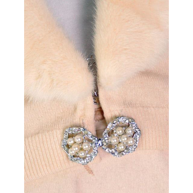 Vintage Cream Pure Cashmere Sweater Pringle 1950s Detachable Mink Collar 38 Bust Women's,New Arrivals Pringle