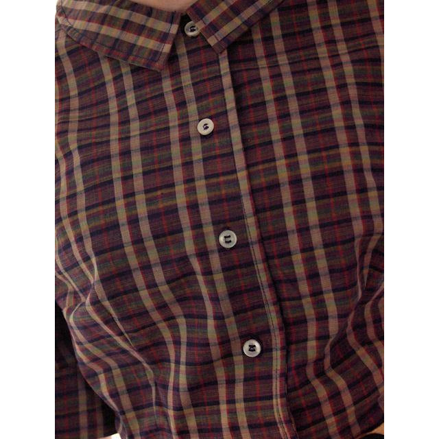 Vintage Cotton Shirt Dress Brown Plaid Barnesville 1950s NOS 36-25-Free Women's,New Arrivals Barnesville International