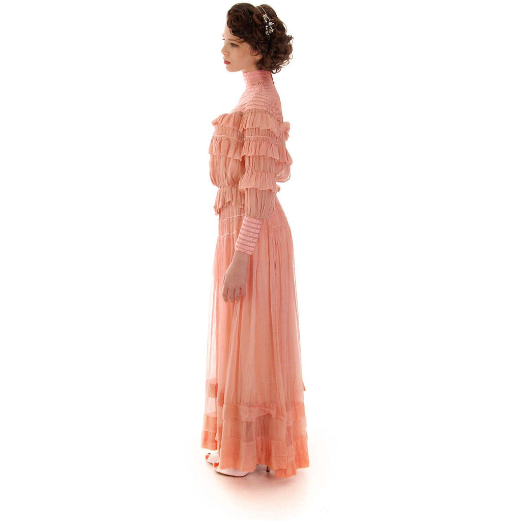 Vintage Antique Pink Cotton 2 PC Dress Antique Gown 1905-1912 Titanic Era Small Women's,New Arrivals The Best Vintage Clothing
