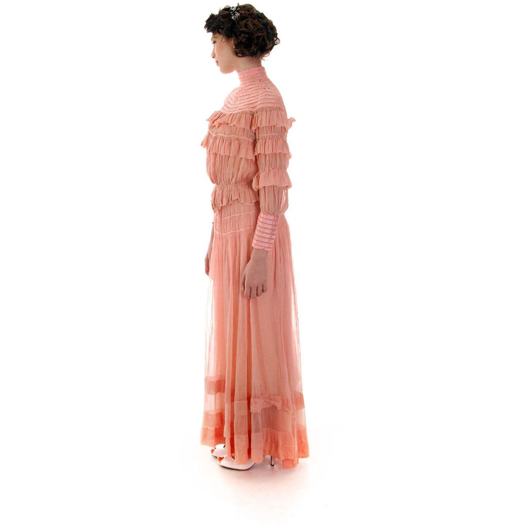 Vintage Antique Pink Cotton 2 PC Dress Antique Gown 1905-1912 Titanic Era Small Women's,New Arrivals The Best Vintage Clothing