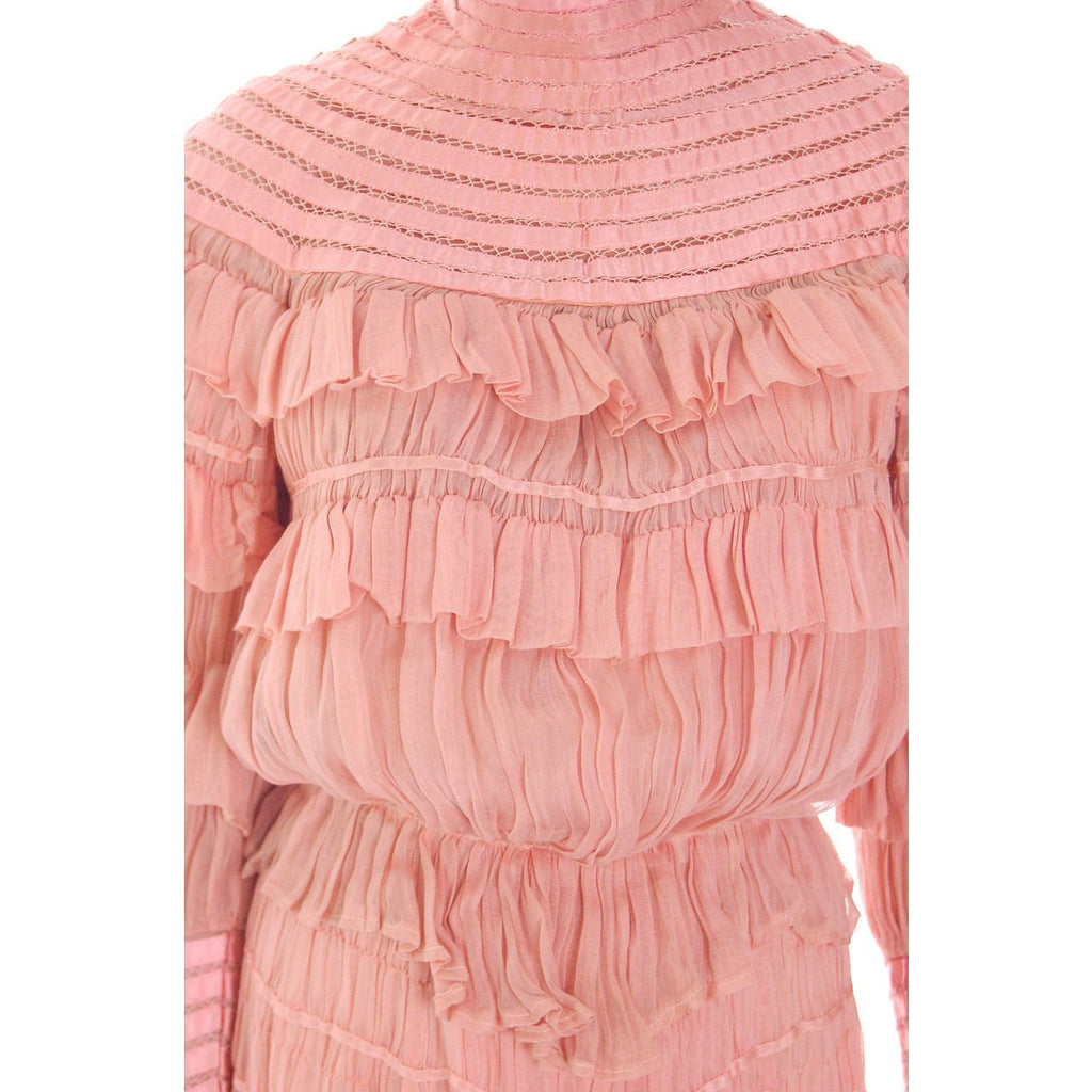 Vintage Antique Pink Cotton 2 PC Dress Antique Gown 1905-1912 Titanic Era Small Women's,New Arrivals The Best Vintage Clothing