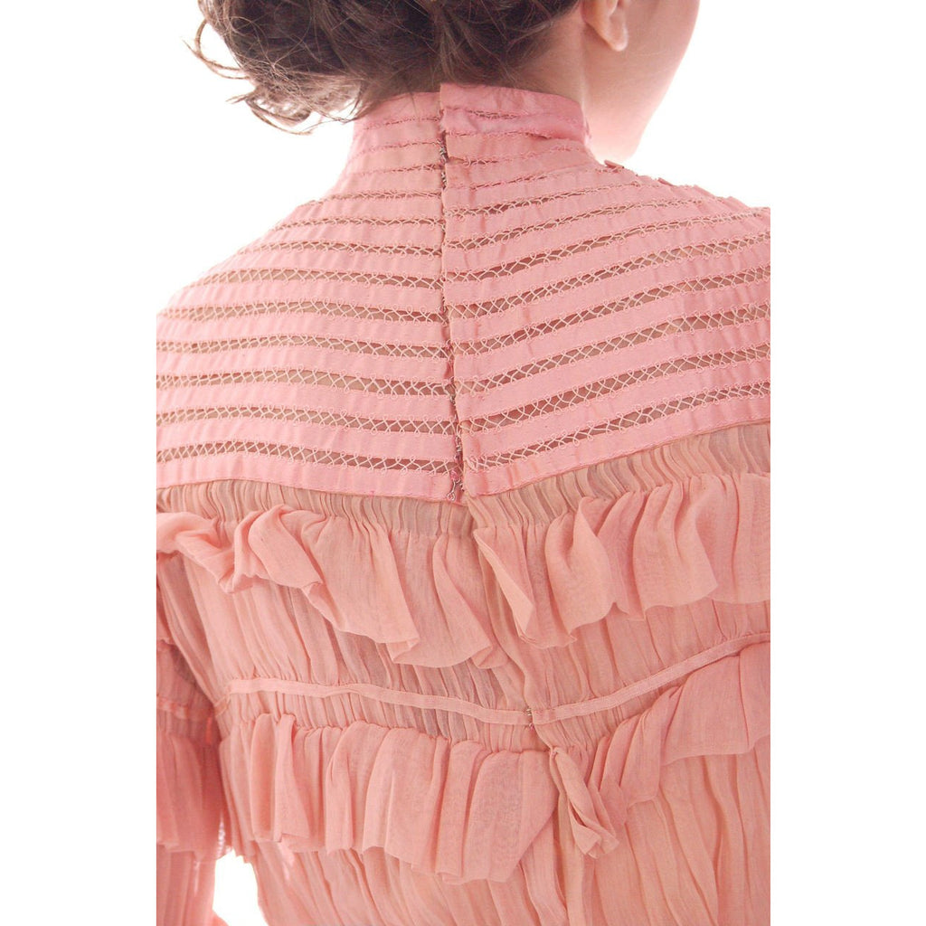 Vintage Antique Pink Cotton 2 PC Dress Antique Gown 1905-1912 Titanic Era Small Women's,New Arrivals The Best Vintage Clothing