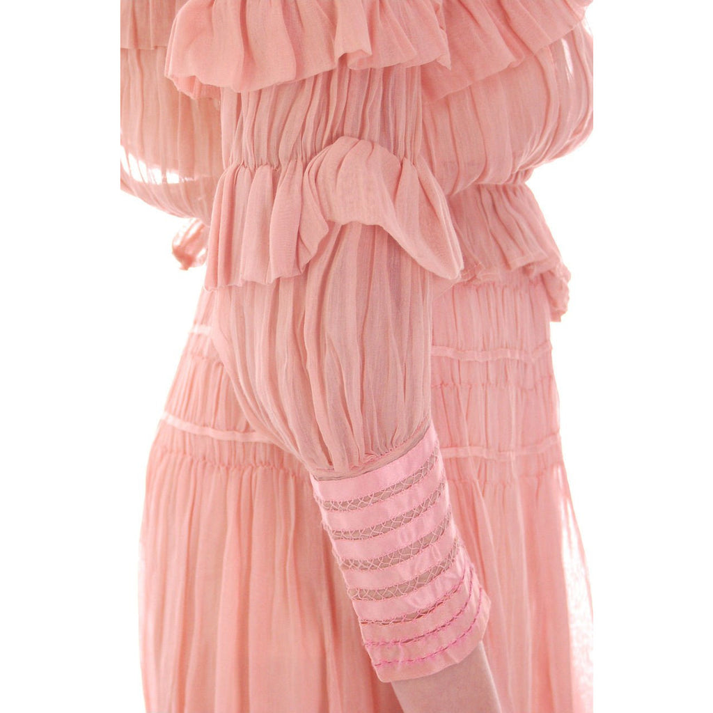 Vintage Antique Pink Cotton 2 PC Dress Antique Gown 1905-1912 Titanic Era Small Women's,New Arrivals The Best Vintage Clothing