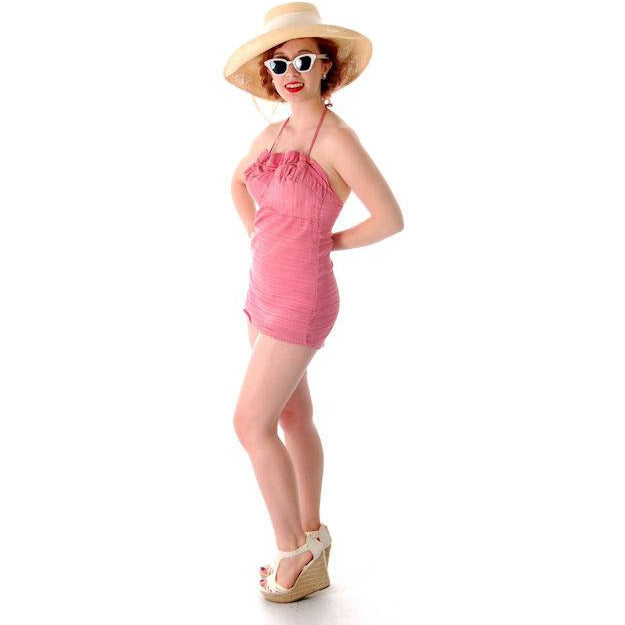 Vintage One Piece Swim Suit Bathing Suit Rose 1940s 34 Bust Women's,New Arrivals vendor-unknown