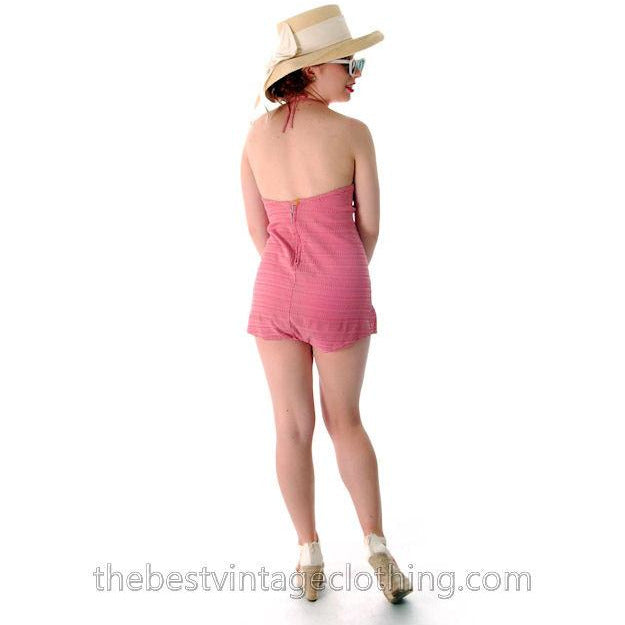 Vintage One Piece Swim Suit Bathing Suit Rose 1940s 34 Bust Women's,New Arrivals vendor-unknown