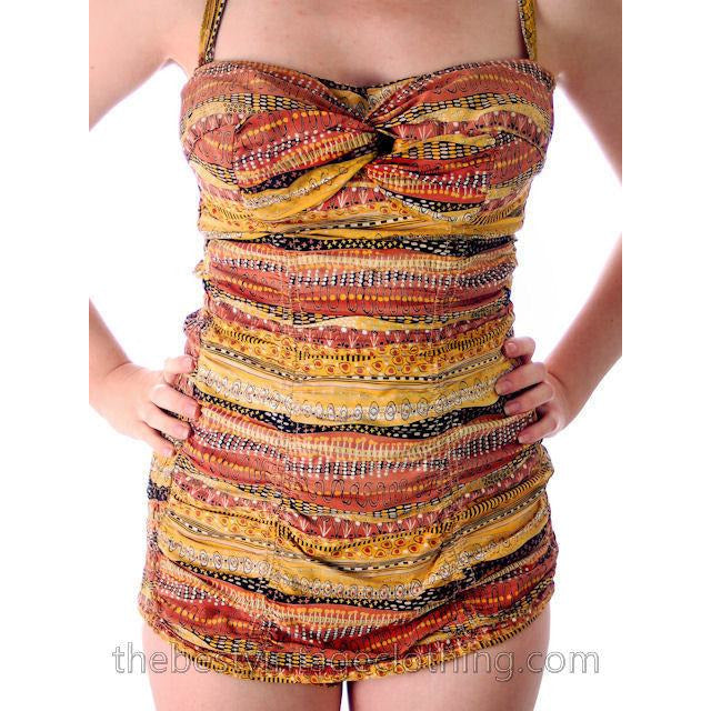 Vintage Bathing Suit One Piece Catalina Printed Cotton 1950s 36 Bust Women's,New Arrivals Catalina