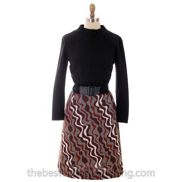 Vintage 1970s Polyester Abstract Textured Coat and Dress Alfred Werber 37-28-39 Women's,New Arrivals The Best Vintage Clothing