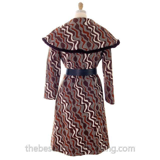 Vintage 1970s Polyester Abstract Textured Coat and Dress Alfred Werber 37-28-39 Women's,New Arrivals The Best Vintage Clothing