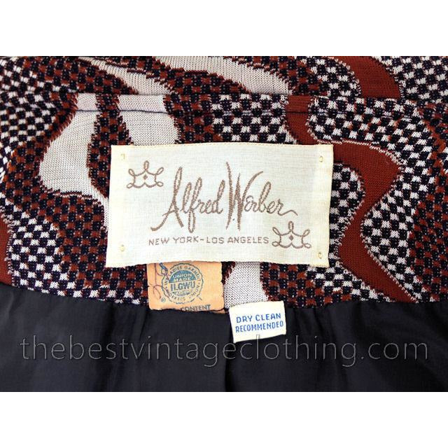 Vintage 1970s Polyester Abstract Textured Coat and Dress Alfred Werber 37-28-39 Women's,New Arrivals The Best Vintage Clothing