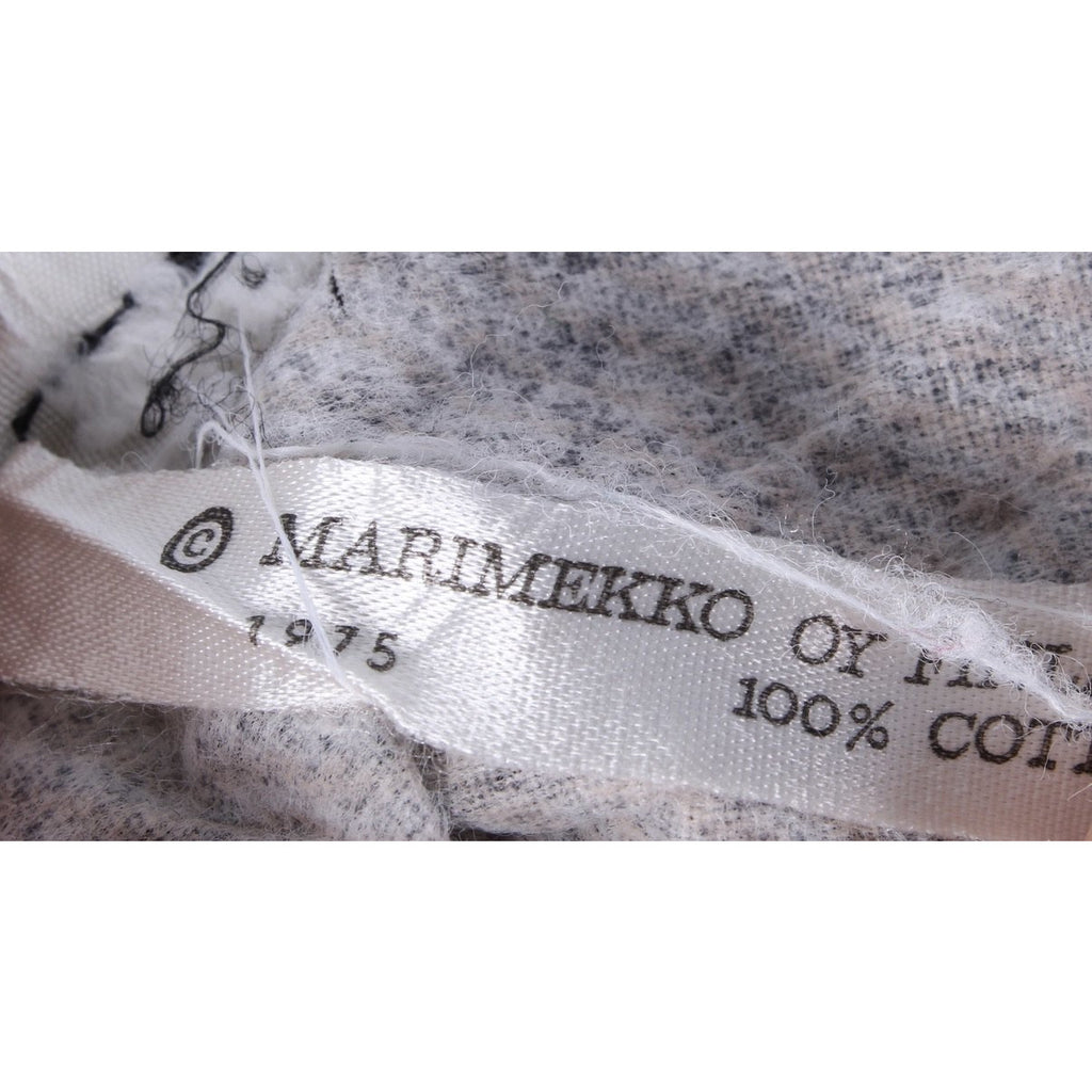 VTG Marimekko ”Pivo” by Katsuji Wakisaka 1975 BLACK/ White Cotton Kaftan Maxi S marimekko The Best Vintage Clothing