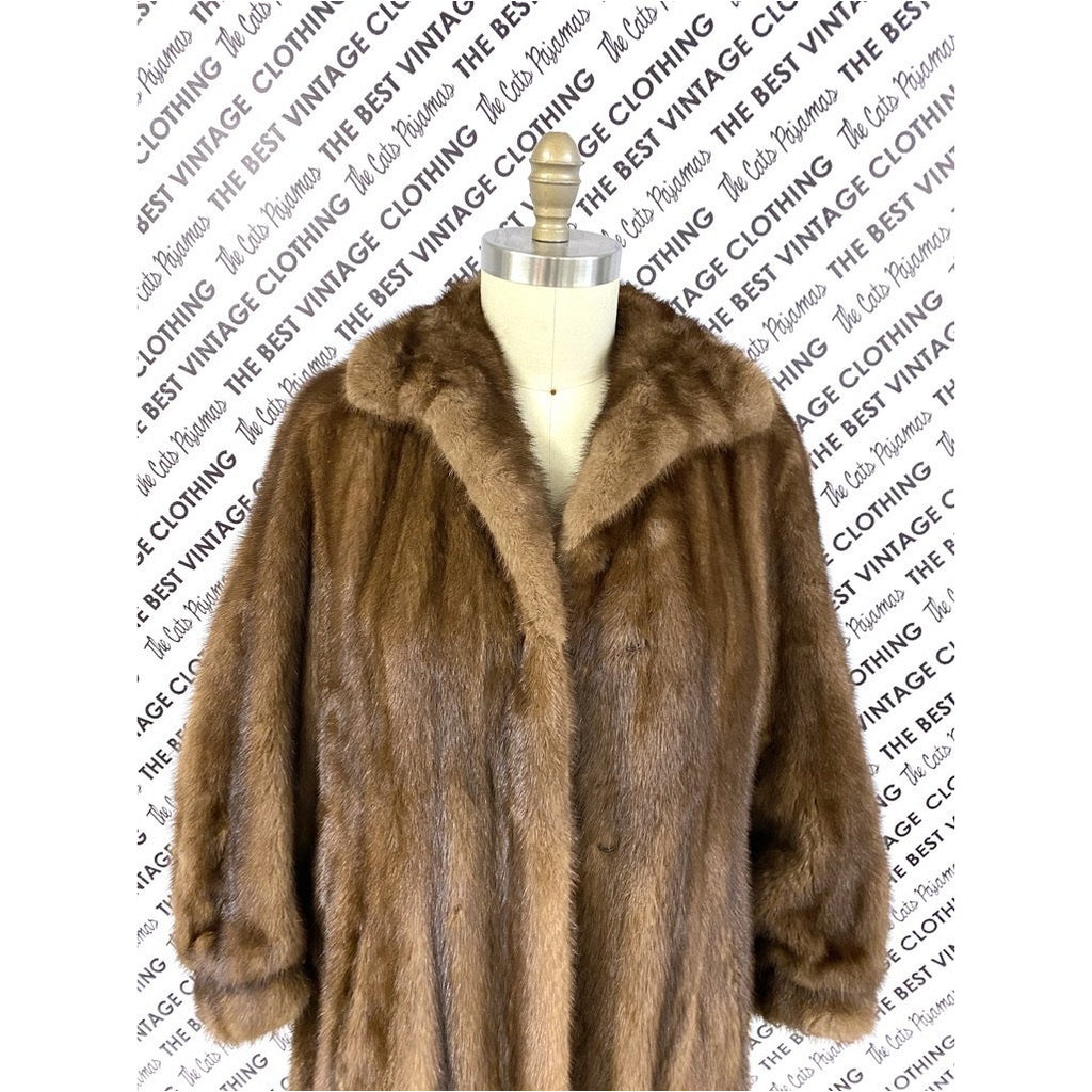 VTG Pierre Cardon Saga Mink Fur Coat + Matching Hat Womens M/L/XL Gorgeous Mid Calf 1950s coat The Best Vintage Clothing