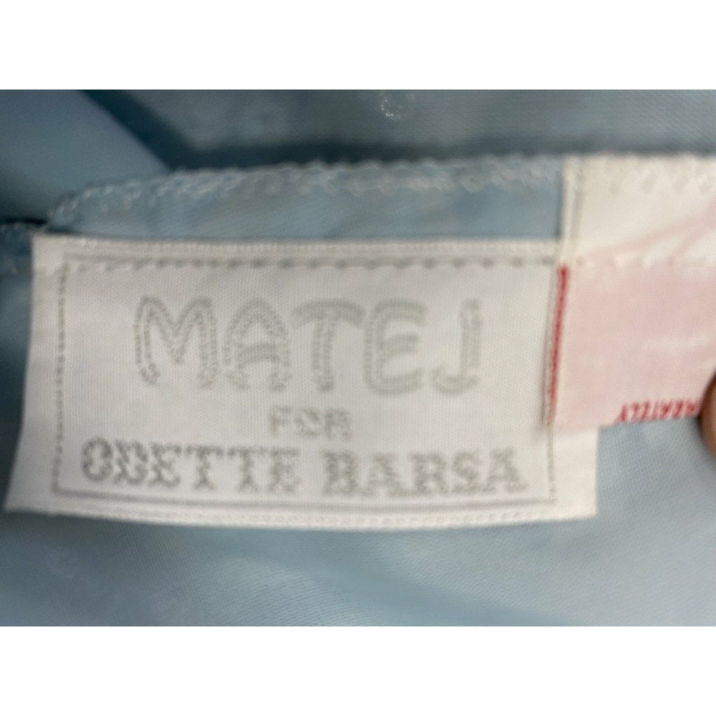 Matej for Odette Barsa Vintage Nylon Lingerie Nightgown Robe Lace Blue L NWOT 1960s The Best Vintage Clothing