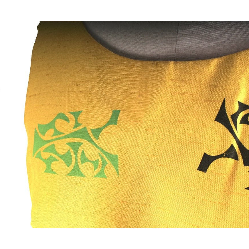 Vintage Tummey Hand Block Printed 1970s Pantsuit Yellow Tunic & Slacks S/M The Best Vintage Clothing