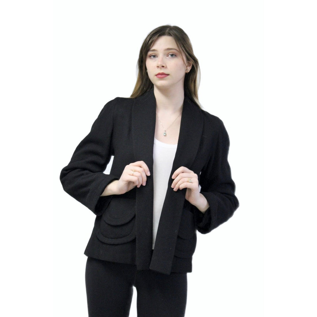 Little Black Wool Vintage Swing Jacket Coat 1940s 1950s S/M Short coat The Best Vintage Clothing