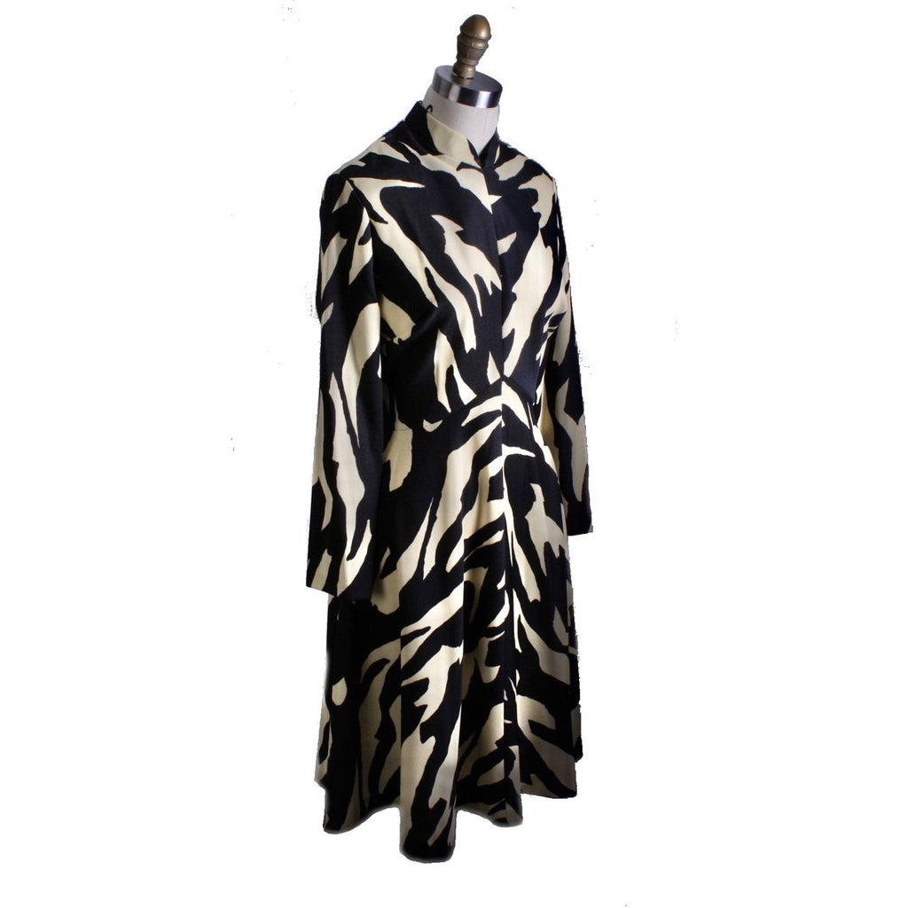 Vintage Knit Dress 1970s Poly Knit Dress Womens M/L Black/Ivory Women's,New Arrivals The Best Vintage Clothing