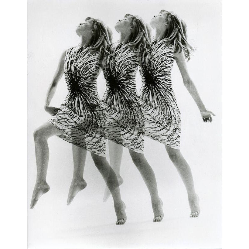 Vintage Vuokko Nurmesniemi Pyörre A-Line B & W Gown Cotton 1970s Bust 38 marimekko Vuokko