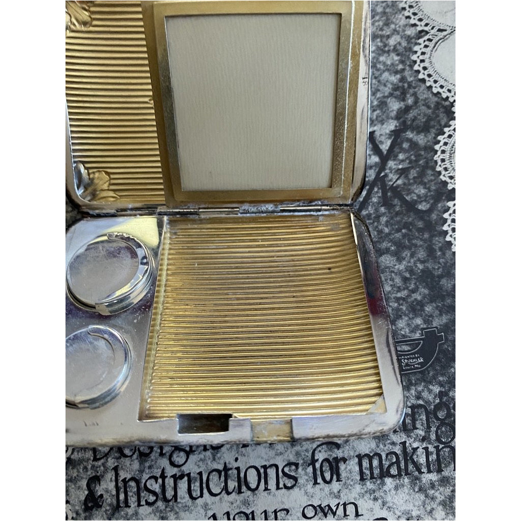 Art Deco EJB CO. Sterling Silver/ 18K YG Compact Purse/Cigarette Case New Arrivals The Best Vintage Clothing