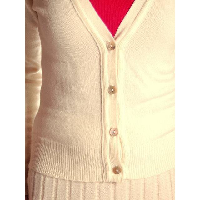 Vintage Womens Size S Cashmere Sweater Suit 1950s Cream Secretary Rockabilly Cart2cart The Best Vintage Clothing