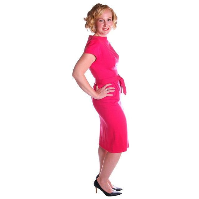 Vintage Classic Day Dress Rasberry Wool Late 1950s 4-6 Cart2cart The Best Vintage Clothing