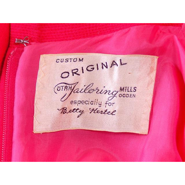 Vintage Classic Day Dress Rasberry Wool Late 1950s 4-6 Cart2cart The Best Vintage Clothing