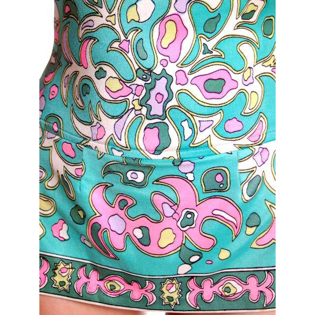 Vintage Swimsuit 1 PC Roxanne 1960s Pastel Print D Cup 10-12 Women's Roxanne