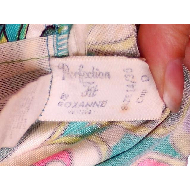 Vintage Swimsuit 1 PC Roxanne 1960s Pastel Print D Cup 10-12 Women's Roxanne