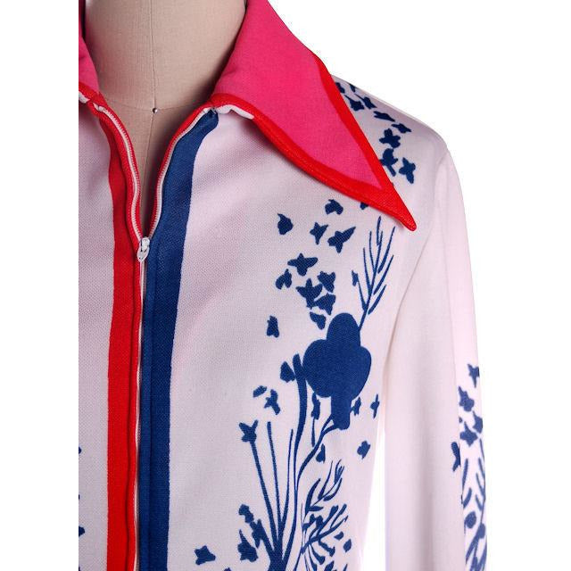 Vintage Printed Poly Dress Butterflies Vera 1970s 8-12 Women's Vera