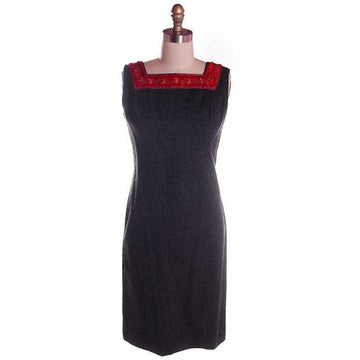 Vintage Dress Gray Wool Jumper Eloise Curtis 1960s Size S - The Best Vintage Clothing
 - 1