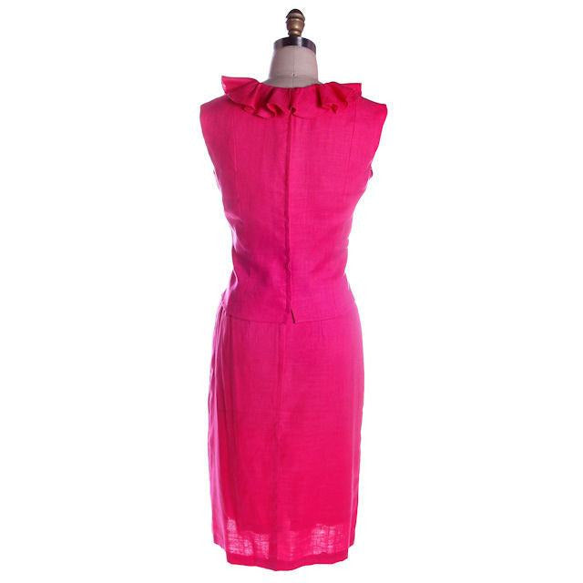 Vintage Dress Pink Linen 2 PC Susan Thomas 1960s NOS 4 Cart2cart Susan Thomas