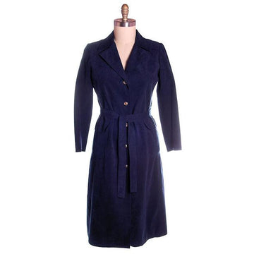 Vintage Womens Navy Blue Ultrasuede Coat Rosenblums  1970s Medium - The Best Vintage Clothing
 - 1