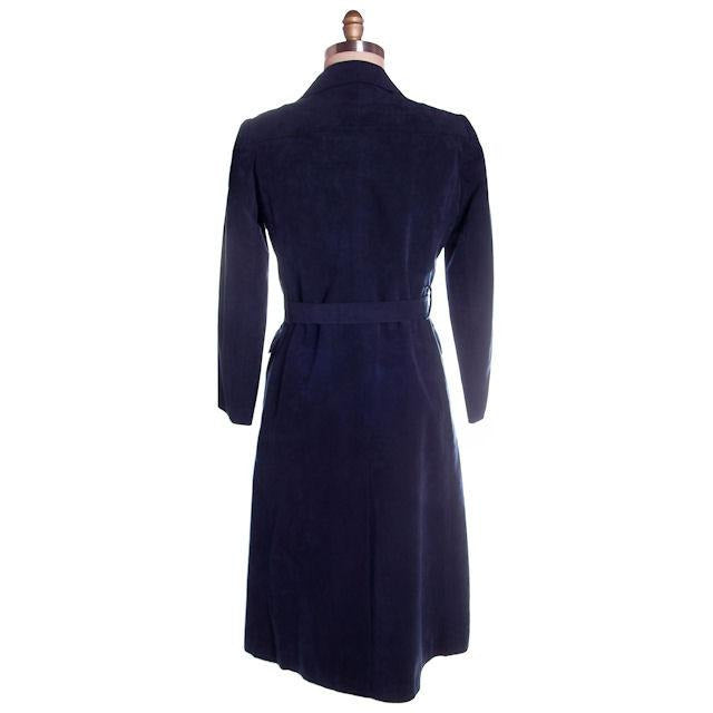 Vintage Womens Navy Blue Ultrasuede Coat Rosenblums 1970s Medium Cart2cart The Best Vintage Clothing