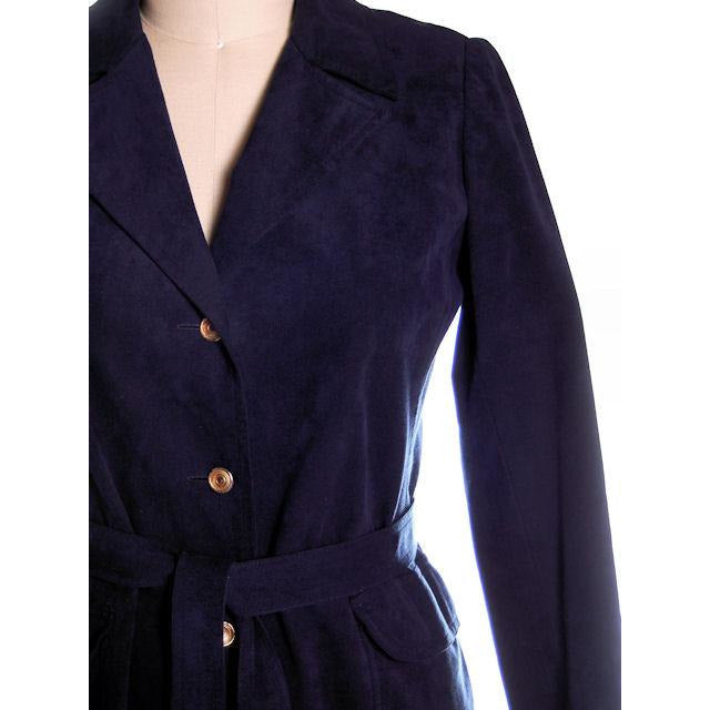 Vintage Womens Navy Blue Ultrasuede Coat Rosenblums 1970s Medium Cart2cart The Best Vintage Clothing