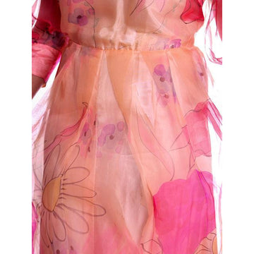 Vintage Annie Corvall Silk Chiffon Fantasy Evening Gown 1980s Pinks Floaty 10-12 - The Best Vintage Clothing
 - 1