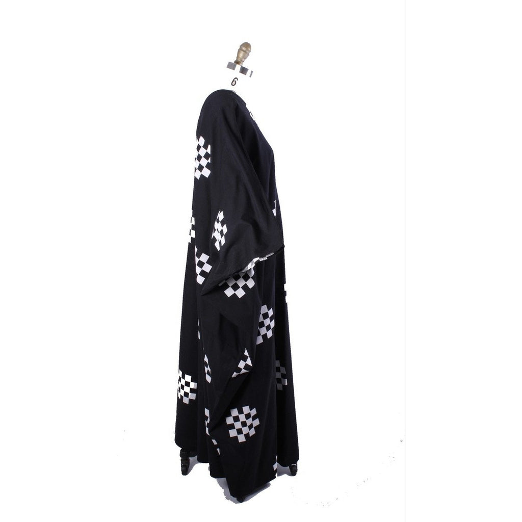 VTG Marimekko ”Pivo” by Katsuji Wakisaka 1975 BLACK/ White Cotton Kaftan Maxi S marimekko The Best Vintage Clothing