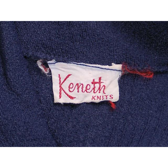 Vintage Ultra 1970s Knit Top Navy Blue Lace Front Med- Lg Women's,On Sale The Best Vintage Clothing