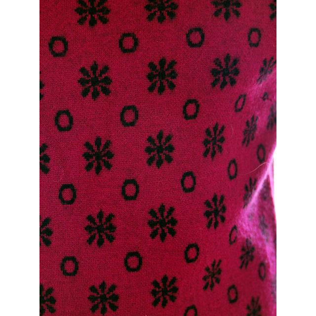 VTG 60s German Wool Sweater Violet Black Snowflake Pattern Sz 40 S/M 38 Bust Women's The Best Vintage Clothing