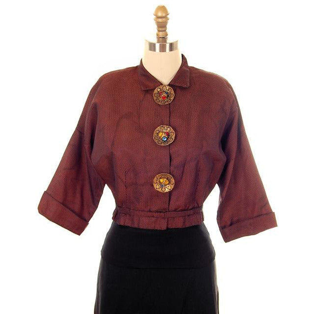 Vintage Changeable Silk Blouse Amazing Buttons 1930s Provenance Med Sonja Loew - The Best Vintage Clothing
 - 1