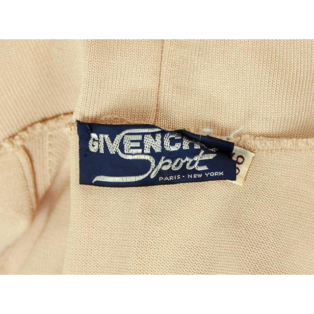 Vintage Cowl Neck Silk Knit Shirt Givenchy Logo Tan 1970s M On Sale,Women's Givenchy
