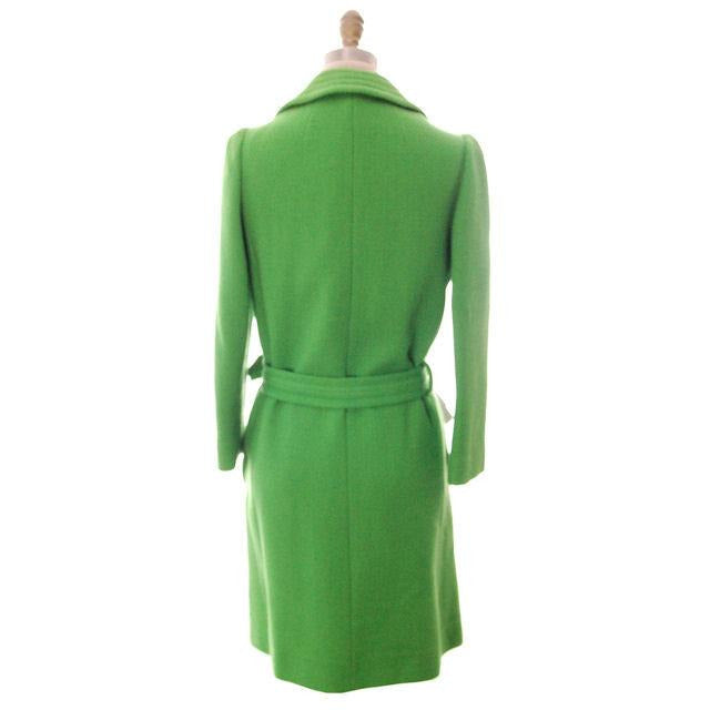 Vintage Ladies Coat Lightweight Lime Green Wool Cool Pockets 1970s Braeton Small Women's,New Arrivals vendor-unknown