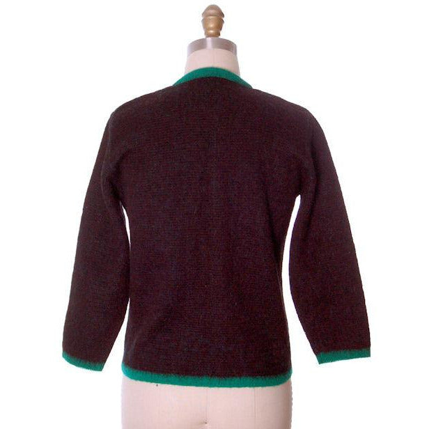 Vintage Ladies Cardigan Sweater Wool/Mohair Fab Blue Butterfly Motif 1960s Med Women's,New Arrivals The Best Vintage Clothing