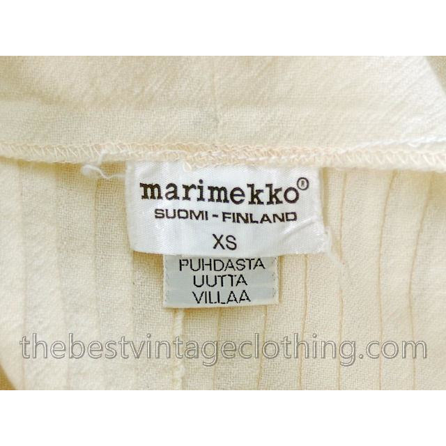Vintage Marimekko Ivory Wool Maxi Gown Wedding? 1970s Xsmall marimekko marimekko